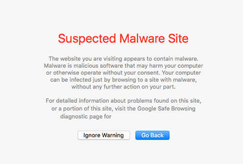 safari suspected malware site blocklisted warning website image example